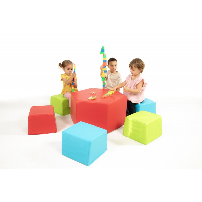 Hexagon foam leather table