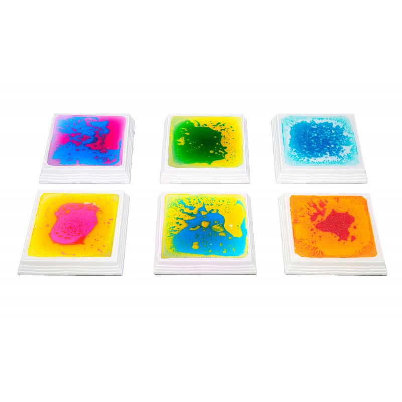 Bases Cuadradas con Líquido e Iluminación LED – Set de 6