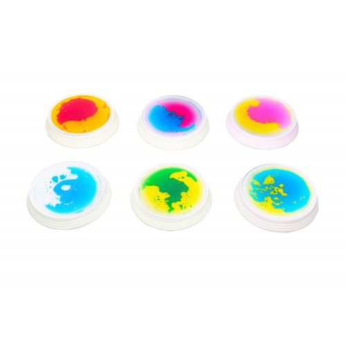 Sensory Round Bases with Liquid and LED Illumination - Set of 6