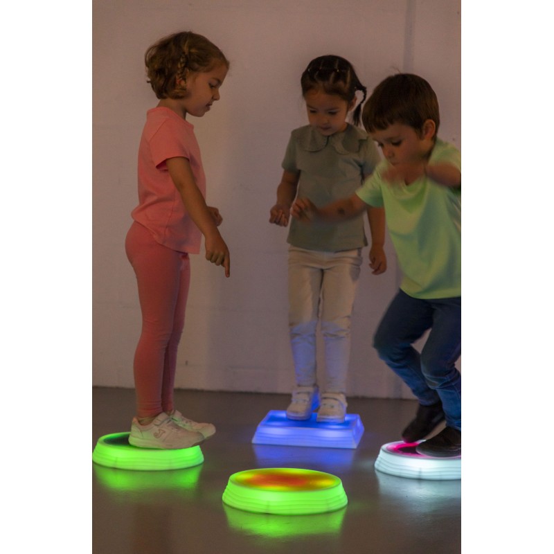Bases Redondas Sensoriales con Líquido e Iluminación LED - Set de 3