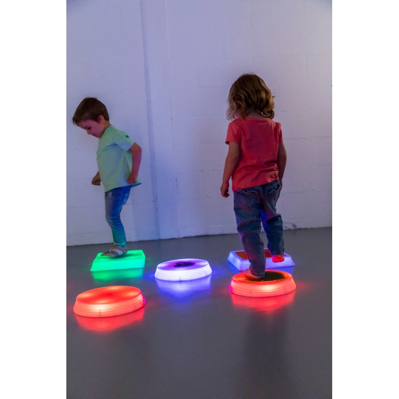 Bases Redondas Sensoriales con Líquido e Iluminación LED - Set de 3