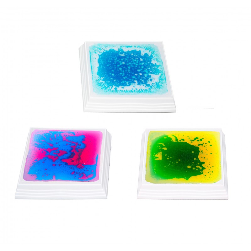 Bases Cuadradas Sensoriales con Líquido e Iluminación LED - Set de 3