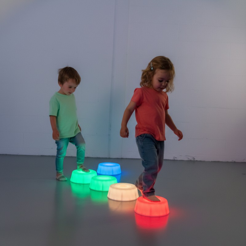 LED Illuminated Round Bases - Set of 6