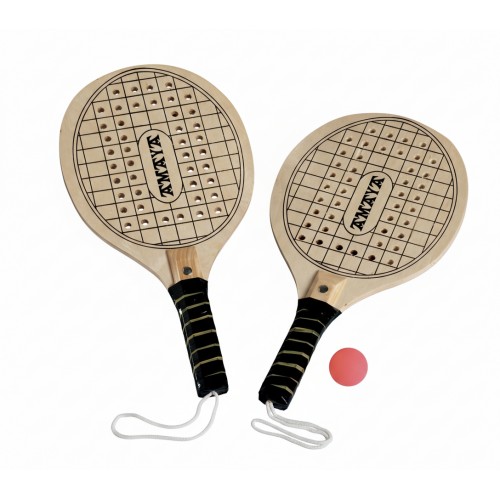 Set 20 Juegos Raqueta Playa Madera (2 Raquetas + Pelota)