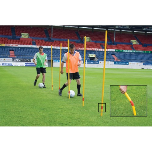 Flexible slalom poles