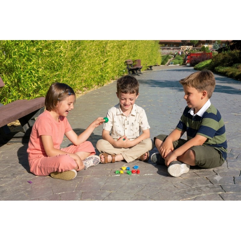 Tabas de Plástico Macizo con Pelota | Juego Tradicional Infantil