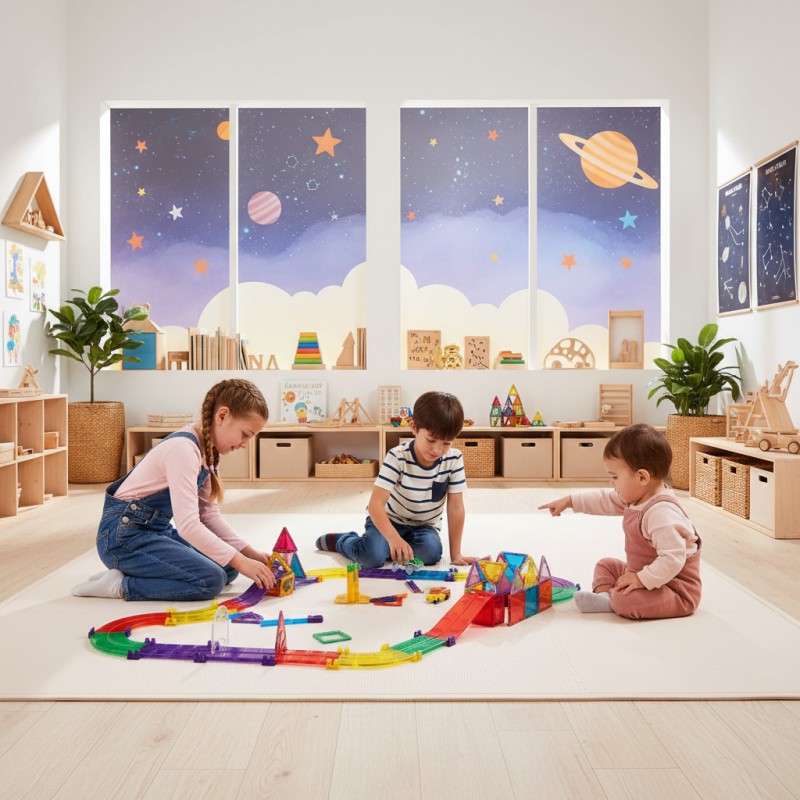 Magnetic car circuit 108 pcs (includes two cars)
